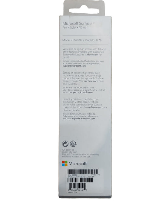 Microsoft Surface Stylus Pen Model: 1776- Platinum