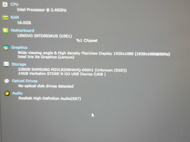 Lenovo ThinkPad E15 Gen 2| i5-1135G7| 16GB DDR4| 256GB SSD read Qβ Lap200