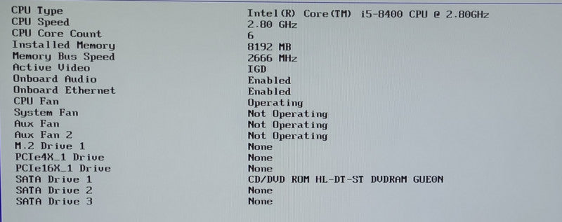 Lenovo ThinkCentre M720s Intel core i5-8400 @2.80GHz 8GB NO-HDD/SSD