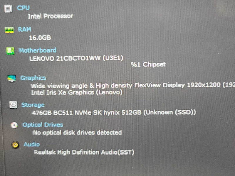 Lenovo ThinkPad X1 Carbon Gen 9| i7-1260P| 16GB RAM| 512GB SSD FOR PARTS/REPA β Lap200