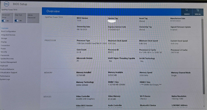 Dell OptiPlex 7010 Tower | i5-13500 @2.50GHz 14-Cores, 32GB DDR4, 512GB NVMe