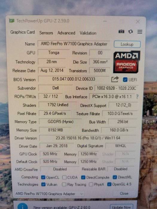 AMD FirePro W7100 8GB PCIE Q%