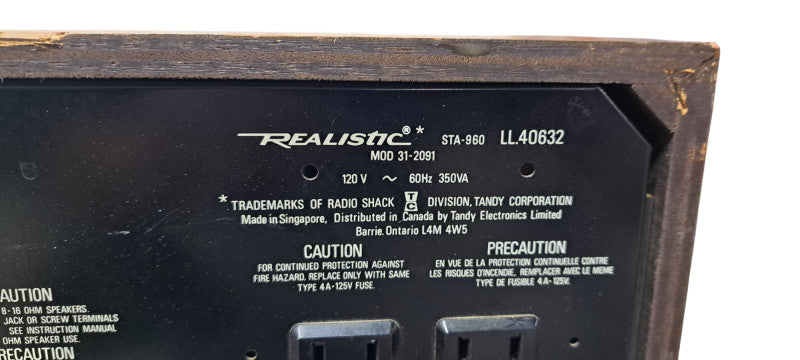 Vintage Realistic STA 960 receiver