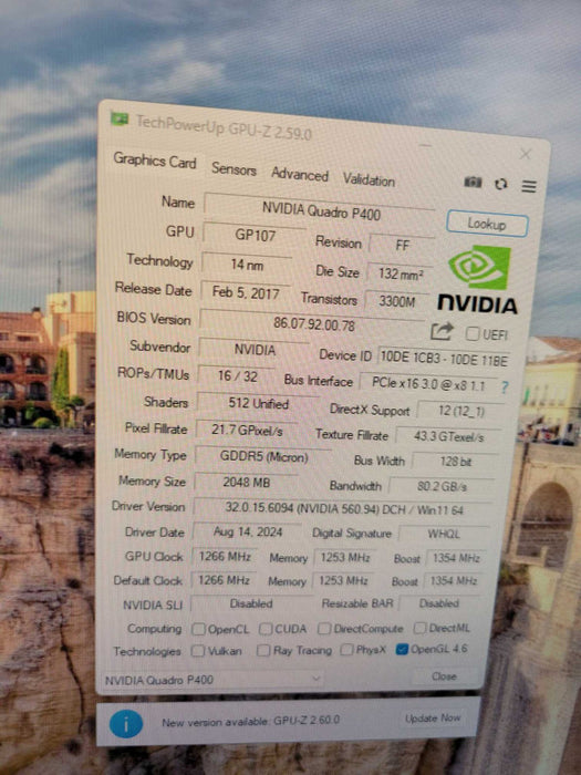 NVIDIA QUADRO P400 2GB PCIE %