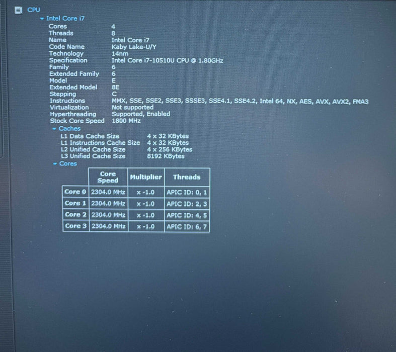 Lenovo ThinkPad P15s i7-10510U@1.8GHz QUADRO P520 2GB GPU 16GB RAM 256GB SSD  Lap200