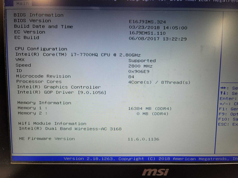 MSI Apache Pro GE62| i7-7700HQ| 16GB DDR4| GTX 1050| NO SSD FOR PARTS READ  β BudLap