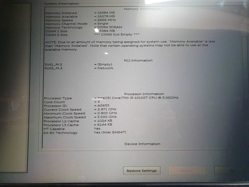 Dell Optiplex 3080 Micro | i3-10100T @ 3GHz | 16GB DDR4 Q