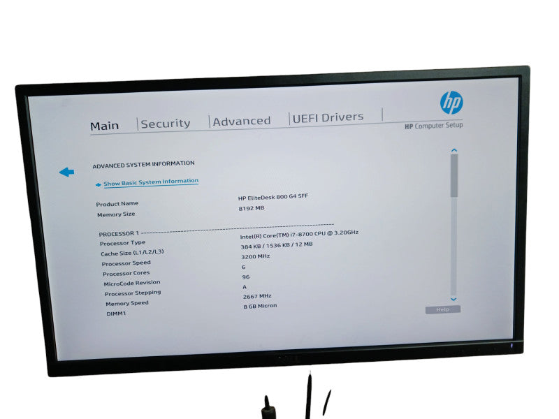 HP EliteDesk SFF Desktop 800 G4 SFF i7-8700 8GB DDR4 Q