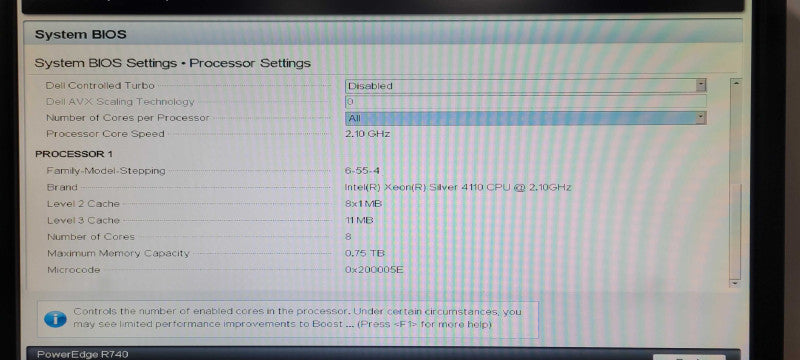 Dell PE R740, 1x Xeon Silver 4110 2.10GHz, 48GB, 8x 3.5", 2x PSU, H330 Mini _