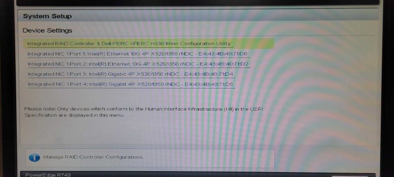 Dell PE R740, 1x Xeon Silver 4110 2.10GHz, 48GB, 8x 3.5", 2x PSU, H330 Mini _