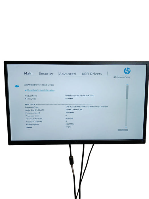 HP EliteDesk 705 G4 AMD Ryzen 5 Pro 2400GE 8GB DDR4 Q