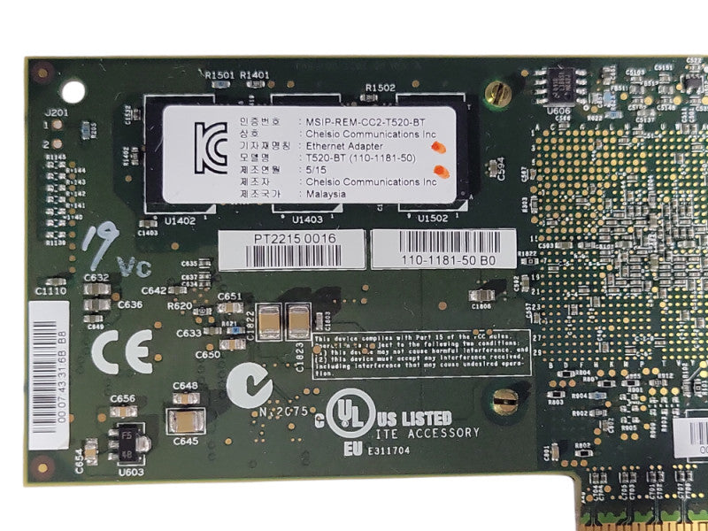 CHELSIO T520-BT Dual Port 10GbE Adapter, Low profile bracket _