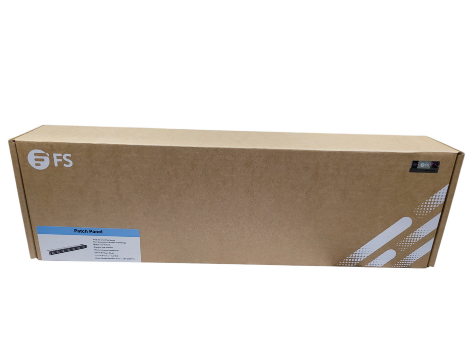 FS.COM 48-Port Cat6 Shielded Patch Panel 1U Rack Mount C6P-S48FT1U Ethernet Q