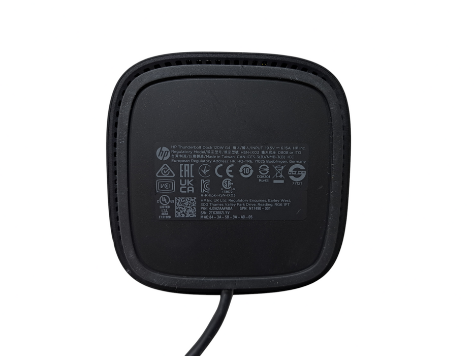 HP Thunderbolt Dock 120W G4 HSN-IX03 + 120W HP Power Adapter Q