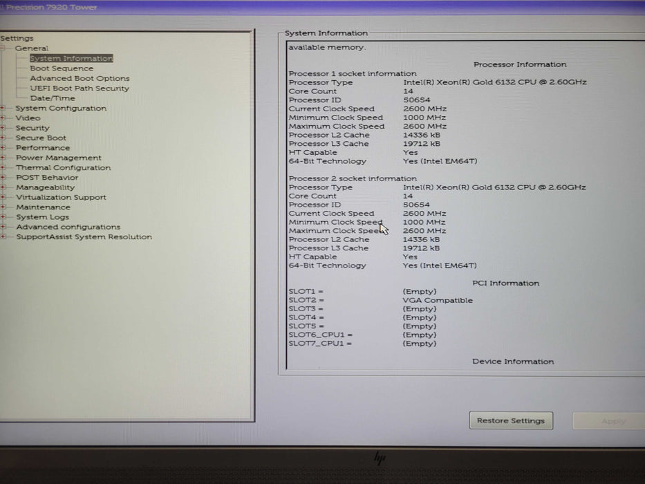 Dell 7920 2x Xeon Gold 6132 64GB DDR4 480GB SSD+8TB HDD 1400W RTX2060, SEE _