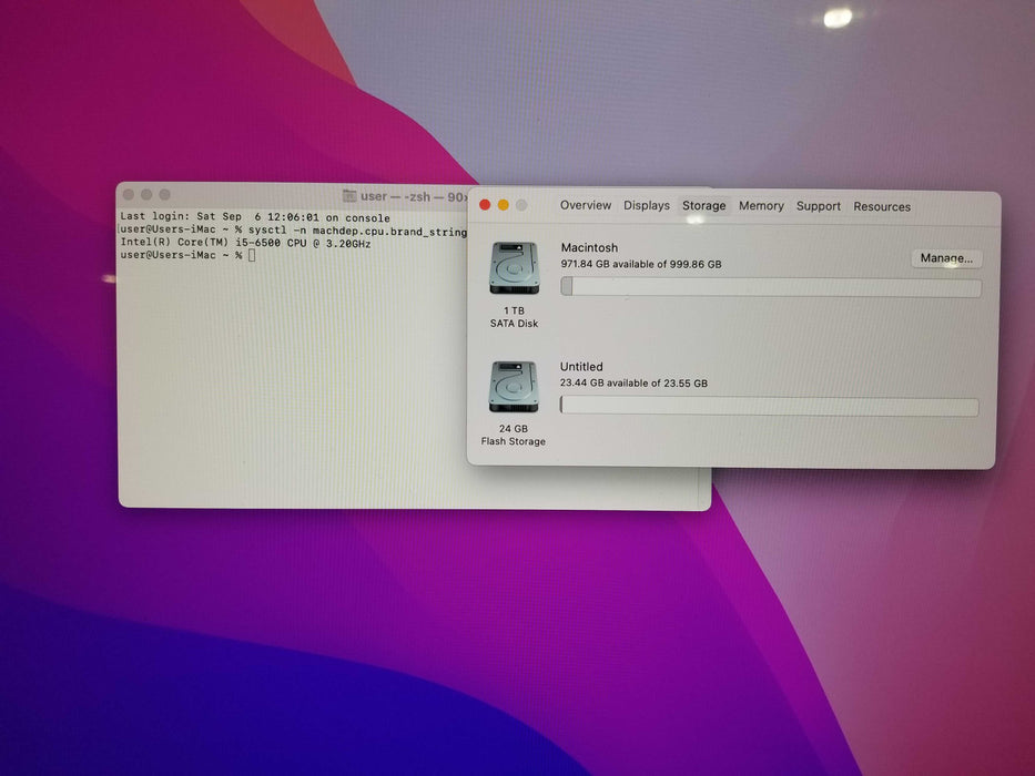 Apple iMac 27" Retina 5K 2015 / A1419, i5-6500 CPU 3.20GHz, 16GB RAM - 1TB