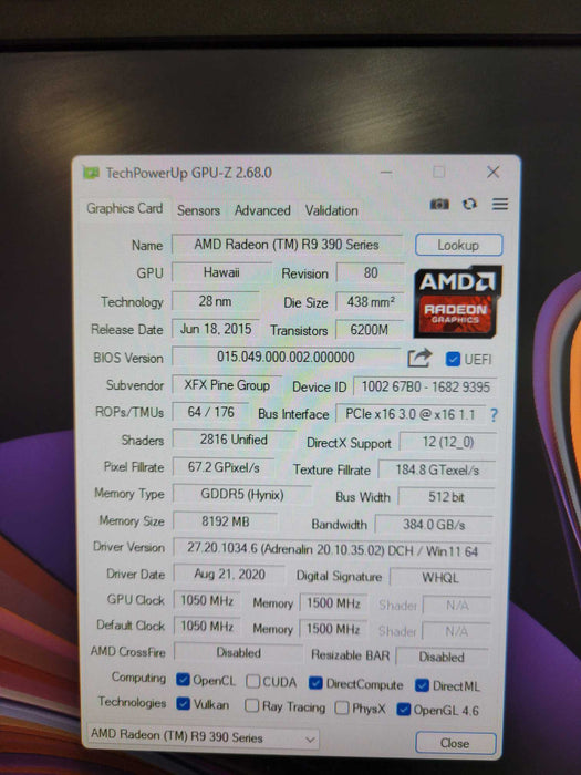 XFX Radeon R9 390X Double Dissipation Core Edition 8GB GDDR5  !