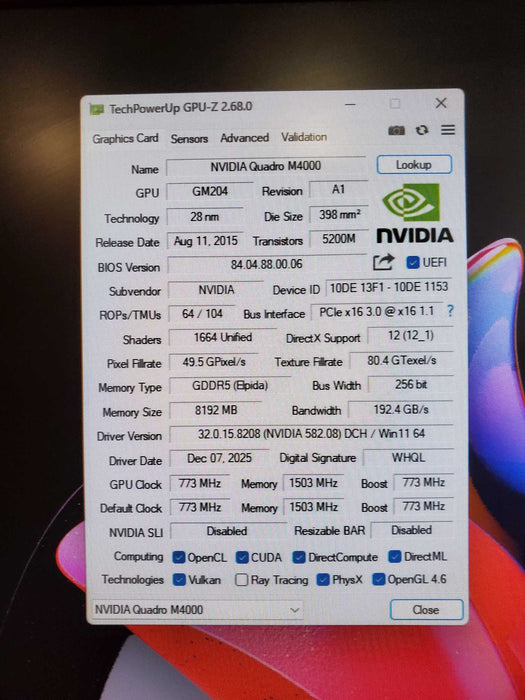 NVIDIA Quadro M4000 8GB GDDR5 Graphics Card | 4x DisplayPort !