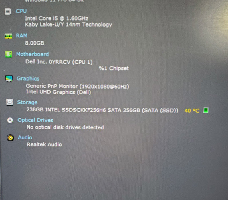 Dell XPS 13 7390 Intel Core i5-10210U@1.6GHz 8GB RAM 256GB | No Adapter  Lap200