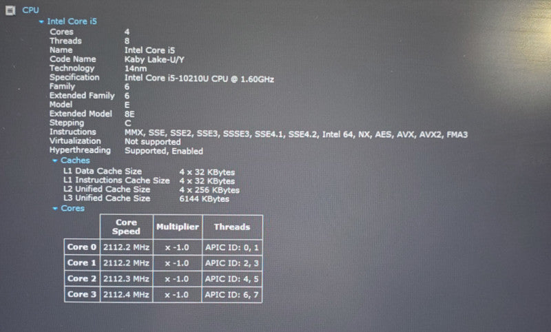 Dell XPS 13 7390 Intel Core i5-10210U@1.6GHz 8GB RAM 256GB | No Adapter  Lap200