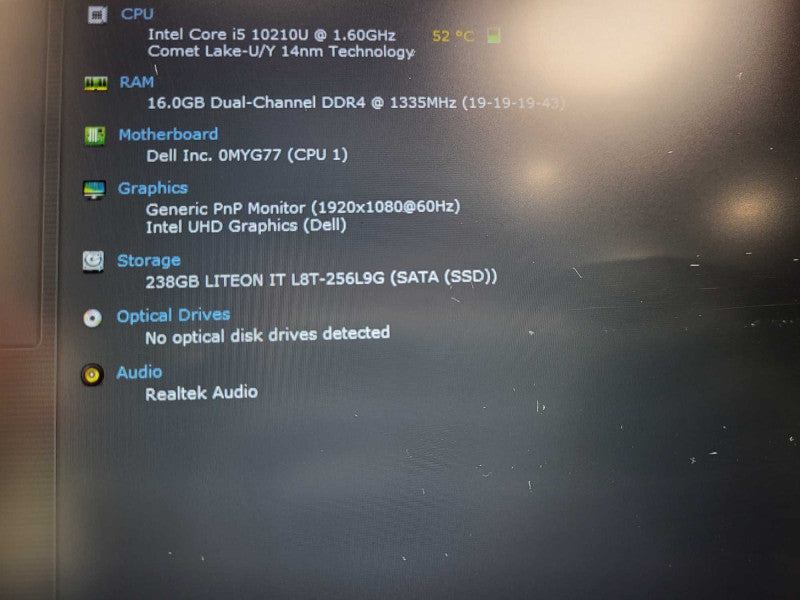 Dell Latitude 3510 Intel Core i5-10210U@1.6GHz 16GB RAM 256GB SSD READ $ Lap200