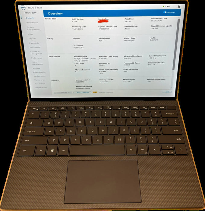 Dell XPS 13 9300 TOUCH i7-1065G7 16GB RAM BIOS Locke For Parts/Repair READ!  Lap200