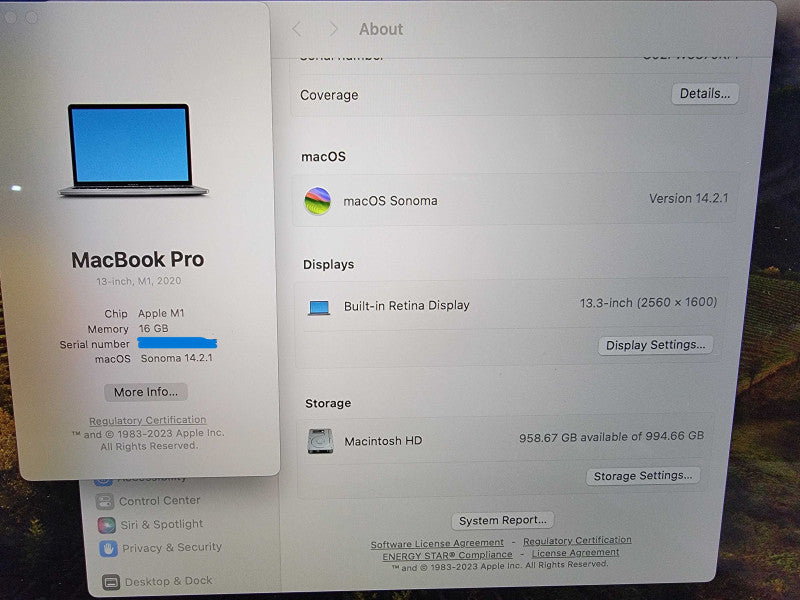 Apple MacBook Pro 13" A2338 | Apple M1 | 16GB RAM | 1TB SSD - READ