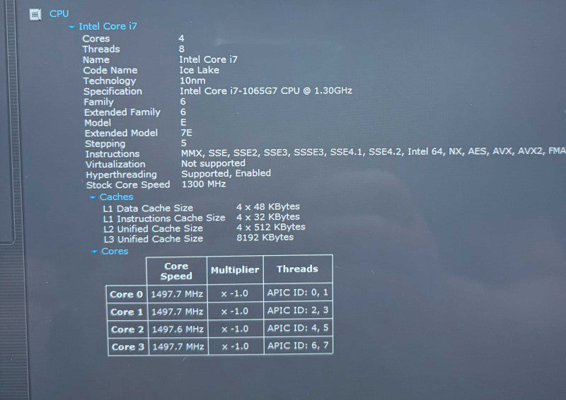 Dell XPS 13 9300 4K TOUCH Intel Core i7-1065G7@1.3GHz 16GB RAM 512GB SSD READ  Lap200