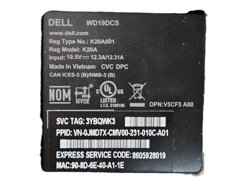 Dell Performance dock WD19DCS Dual USB-C Docking Station w/ 240W Power Supply