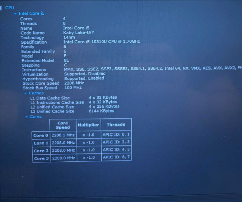 Dell Latitude 5410 TOUCH i5-10310U@1.7GHz 16GB RAM 256GB SSD READ Q Lap200