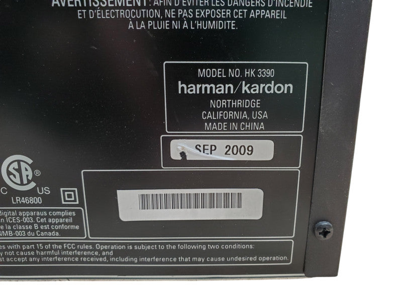 Harman Kardon HK 3390 Stereo Receiver | No Remote