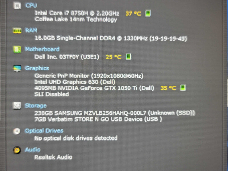 Dell G3 15 3575 | i7-8750H| 16GB DDR4| GTX 1050 Ti| 256GB SSD READ β Lap200