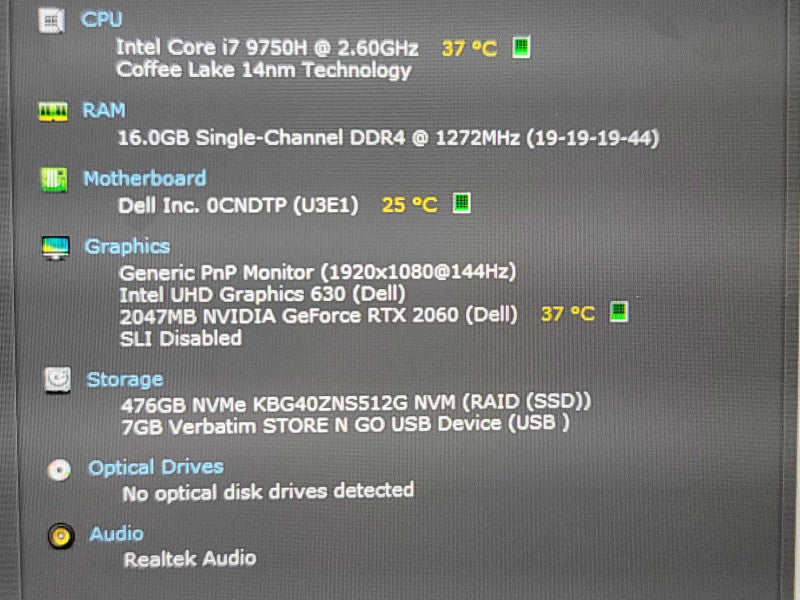 Dell G7 15 7590 | i7-9750| 16GB DDR4| RTX 2060| 512GB M.2 SSD READ β Lap200