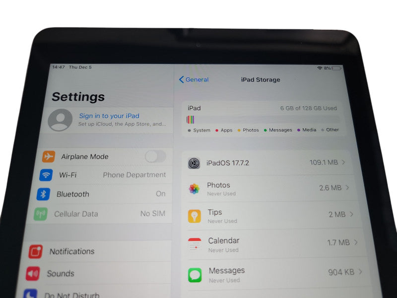 Apple iPad 6th Gen - 128GB - Space Gray [A1954 | Wifi + Cellular] (