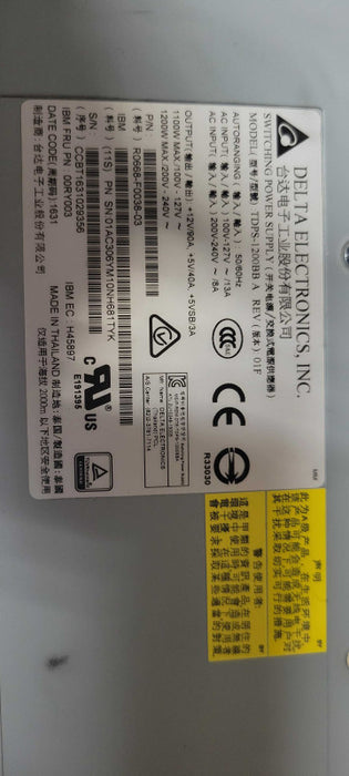 IBM 00RY003 1200W Power Supply for V7000 Gen2 Storwize storage _