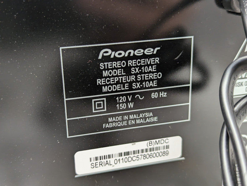 Pioneer Bluetooth Stereo Receiver Model SX-10AE -