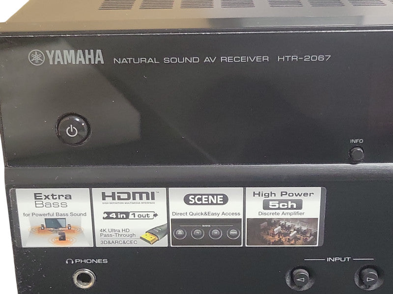 Yamaha HTR-2067 Natural Sound AV Receiver Black HI-FI (Broken Power cord) _