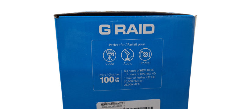 G-RAID 2TB External Hard Drive 0G00271 G-Technology Professional Gen4