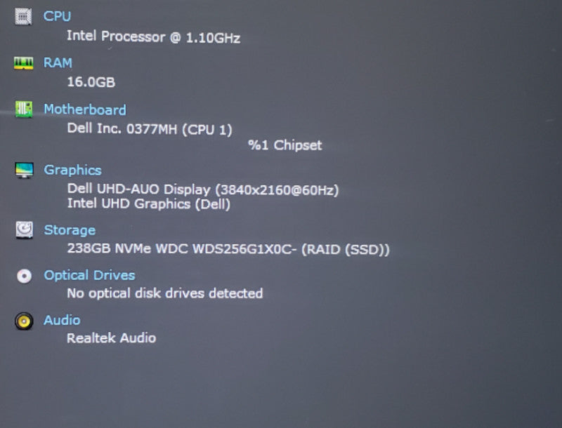 Dell XPS 13 7390 | Core i7-10710U @ 1.10GHz | 16GB RAM | 256GB SSD 4K TOUCH  Lap200