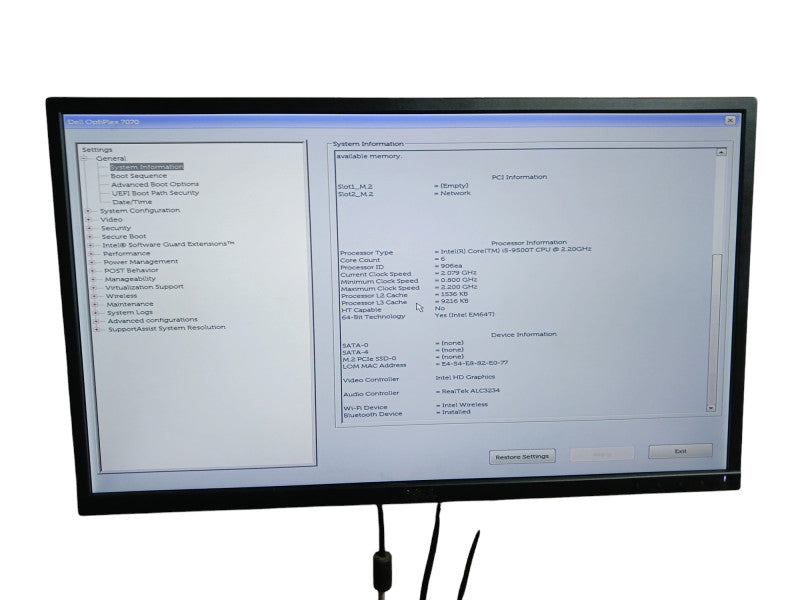 Dell OptiPlex 7070 Intel Core i5 9th Gen 16GB DDR4 Q
