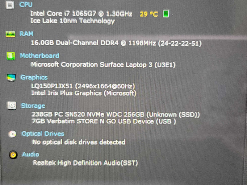 Microsoft Surface Laptop 3 15" | i7-1065G7| 16GB RAM| 256GB SSD | PARTS/REPAIR  β BudLap