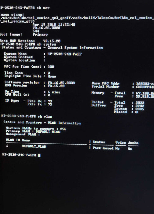 HPE Aruba 2530-24G PoE+ 24-Port Gigabit Ethernet Switch J9773A _