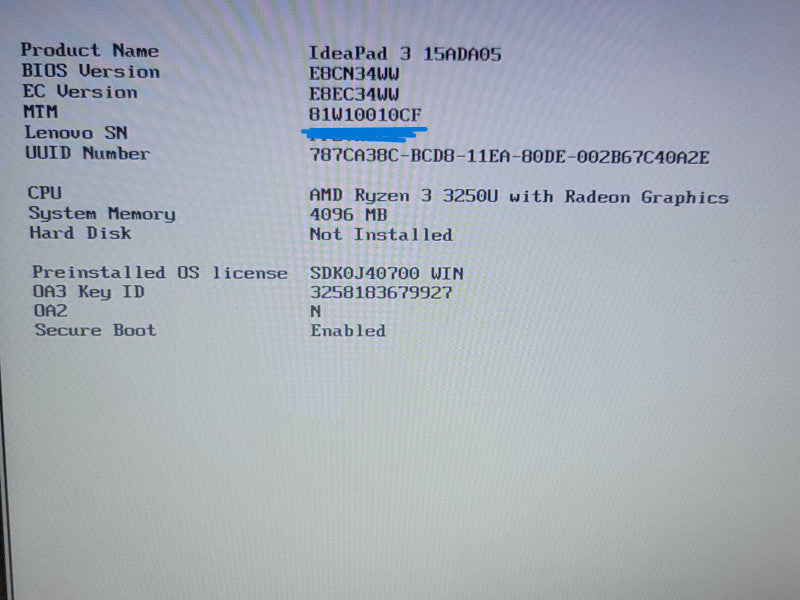 Lenovo IdeaPad 3 15" | Ryzen 3 3250u| 4GB RAM| NO SSD | READ β BudLap