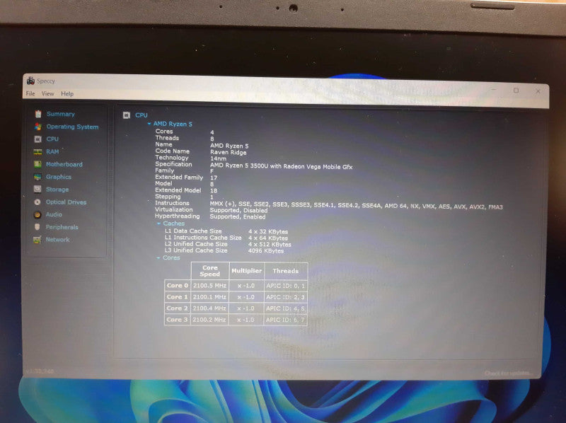 Acer Aspire 3, AMD Ryzen 5 3500U, 16GB RAM, 2GB GPU, 512GB SSD | READ  Lap200