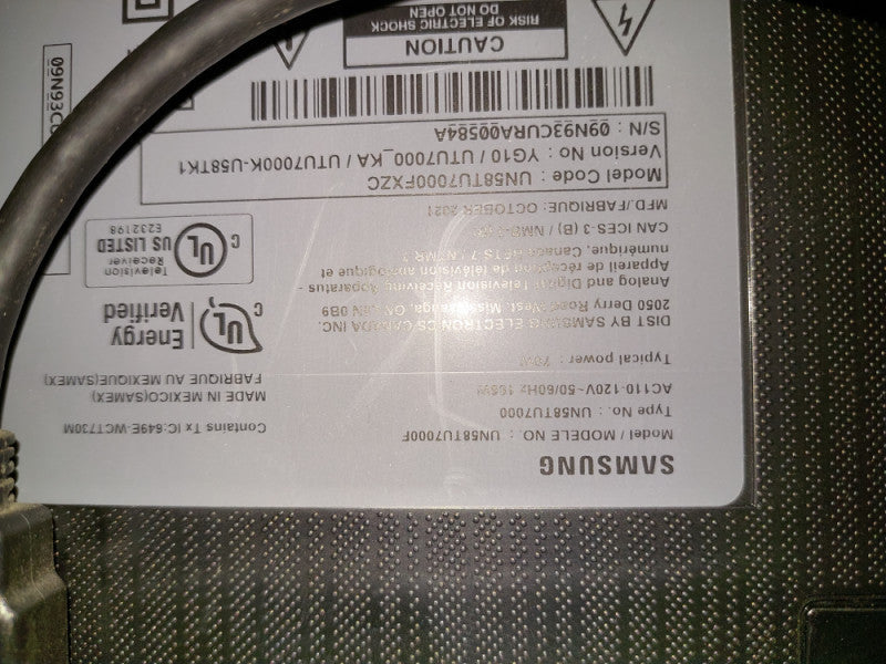 Samsung 58" 4K LED TV Model:UN58TU7000F =