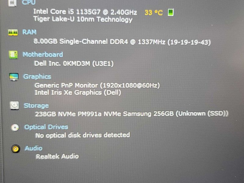 Dell Latitude 3420| i5-1135G7| 8GB DDR4| 256GB SSD  β Lap200