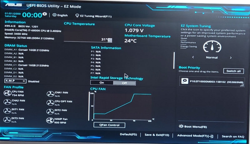 THERMALTAKE INTEL i7-6800k@3.40GHz ASUS PRIME X99-A II 32GB ASUS GTX1060 06G