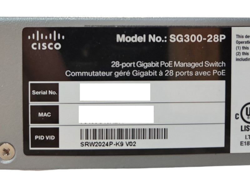 Cisco SG300-28P 28-Port Gigabit PoE Managed Switch