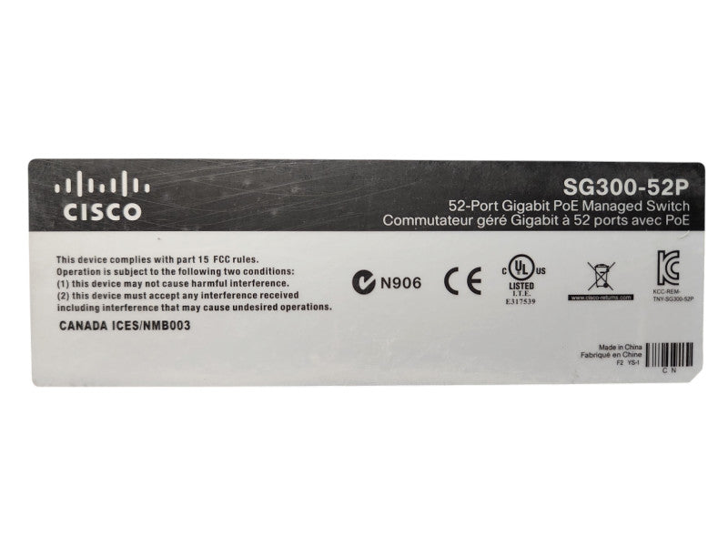 Cisco Small Business SG300-52P-K9 52-Port Gigabit PoE Managed Switch