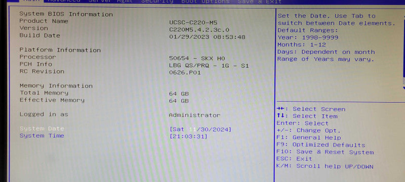 Cisco C220 M5, 1x Xeon Gold 6126 2.60GHz 64GB DDR4, LSI SAS 3516, 2.5" 2x PSU _